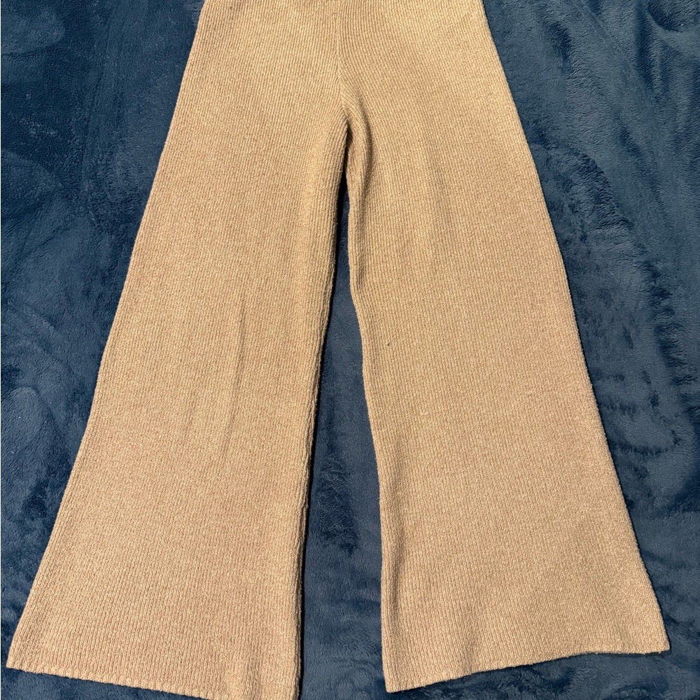 Pink Rose Tan Wide Leg Pants